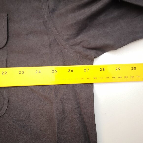 Forsyth Men's Size XL Charcoal Grey Button Front & Cuffs Shirt - Picture 9 of 11